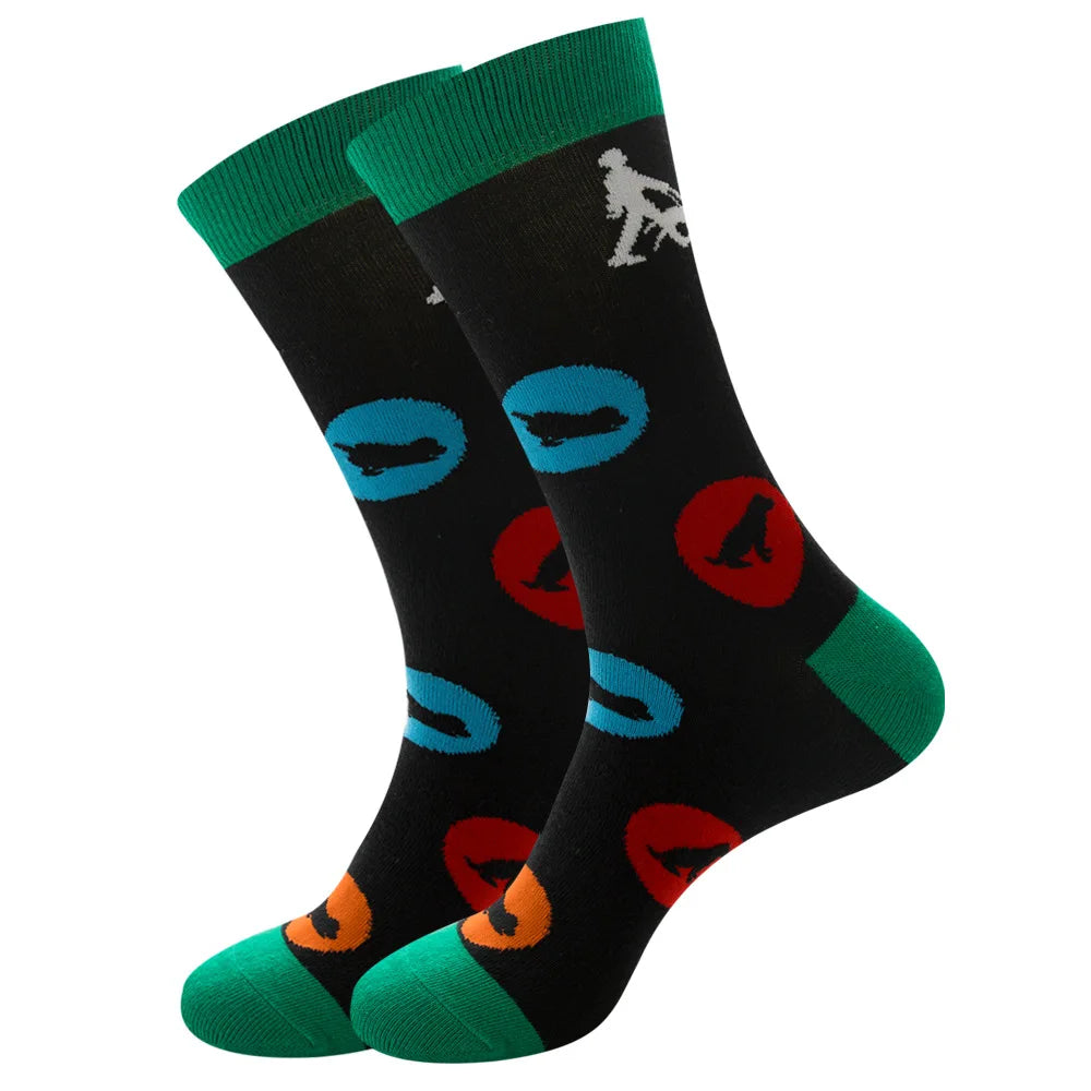 New Happy Mens Socks Women Novelty Cartoon Sock Combed Cotton Funny Men's Big Size Cr lifestyle view