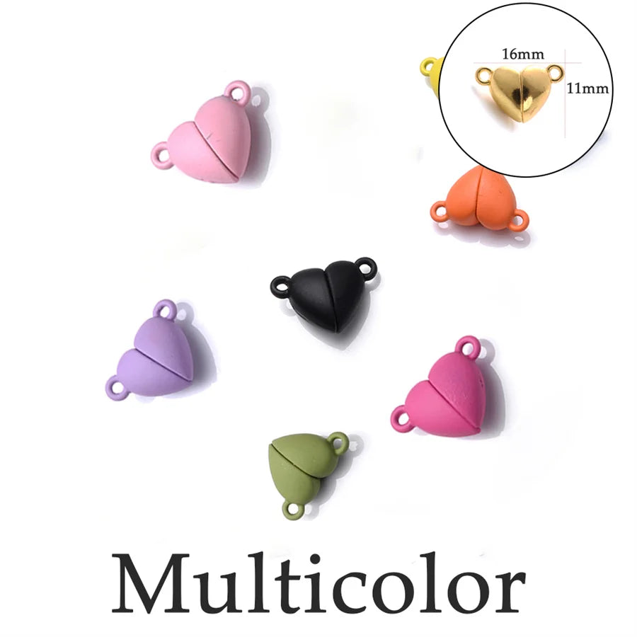 Heart Round Magnetic Clasps Set | DIY Jewelry Connector Charms lifestyle view