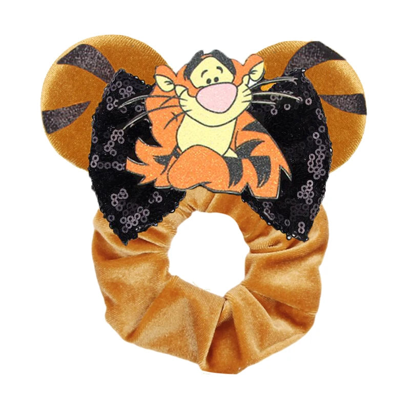 Women Ears Hair Scrunchies Velvet Hairbands For Girls Sequins Bows Headband Women Tri alternate view