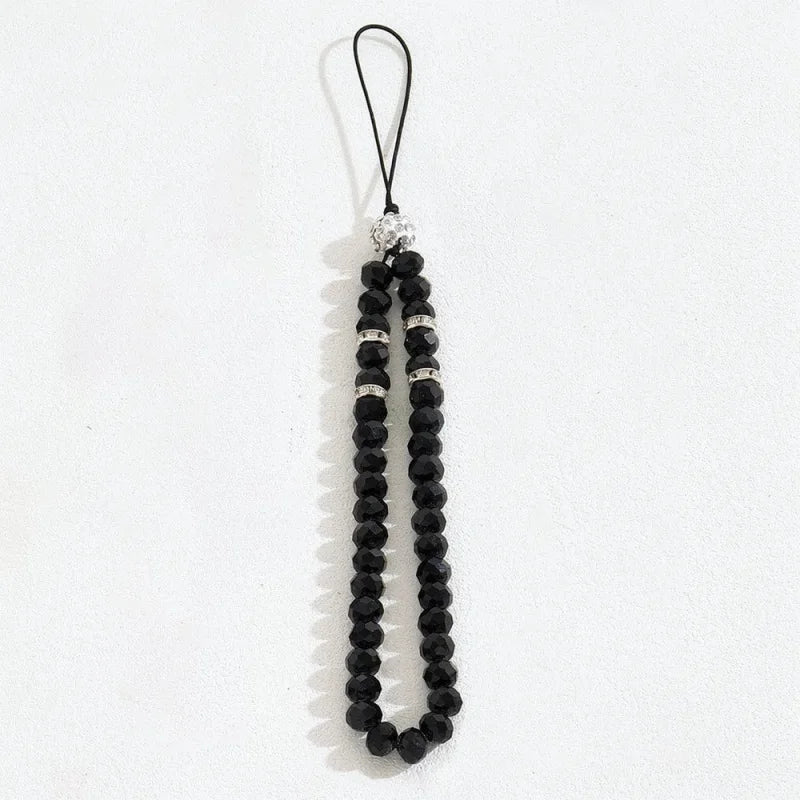 Crystal Beads Phone Charm Phone Lanyard Strap Hand Wrist Lanyard Strap Ladies Anti-Lo lifestyle view