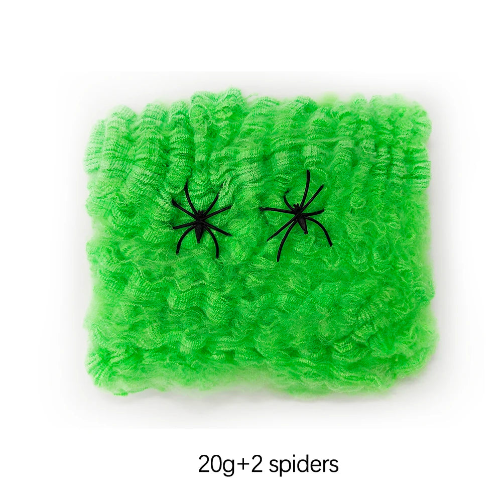 Halloween Decorations Artificial Spider Web Luminous Stretch additional angle