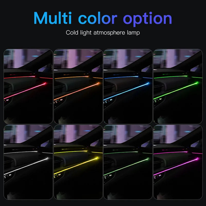 1/2/3/4/5M Car Interior Led Decorative Lamp EL Wiring Neon Strip For Auto DIY Flexibl lifestyle view