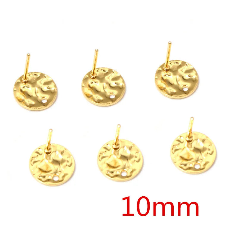 20pcs 316 Stainless Steel Gold Color Geometric Earring Stud Earring Posts Connector f alternate view