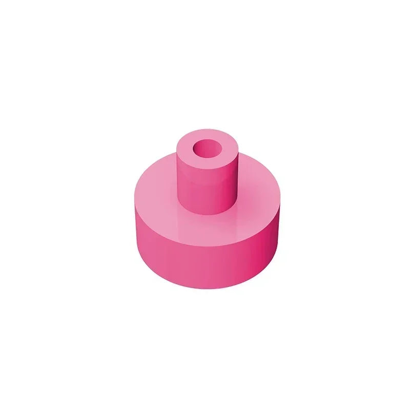 Gobricks Tile Round 1x1 with Bar and Pin Holder | Compatible Building Block additional angle