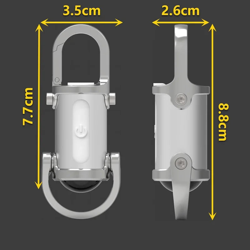 COB LED Flashlight Keychain | USB Rechargeable Waterproof Mini Flashlight additional angle