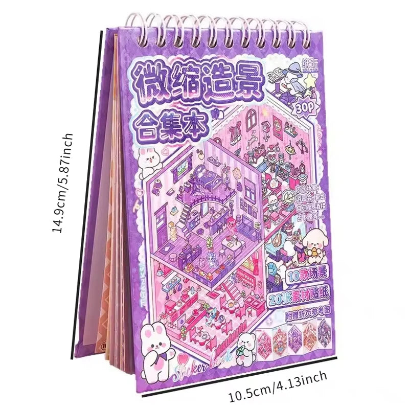 Mr.Paper 30Pcs 3D Miniature Scene Stickers | Layered Diorama Decals for Journaling additional angle
