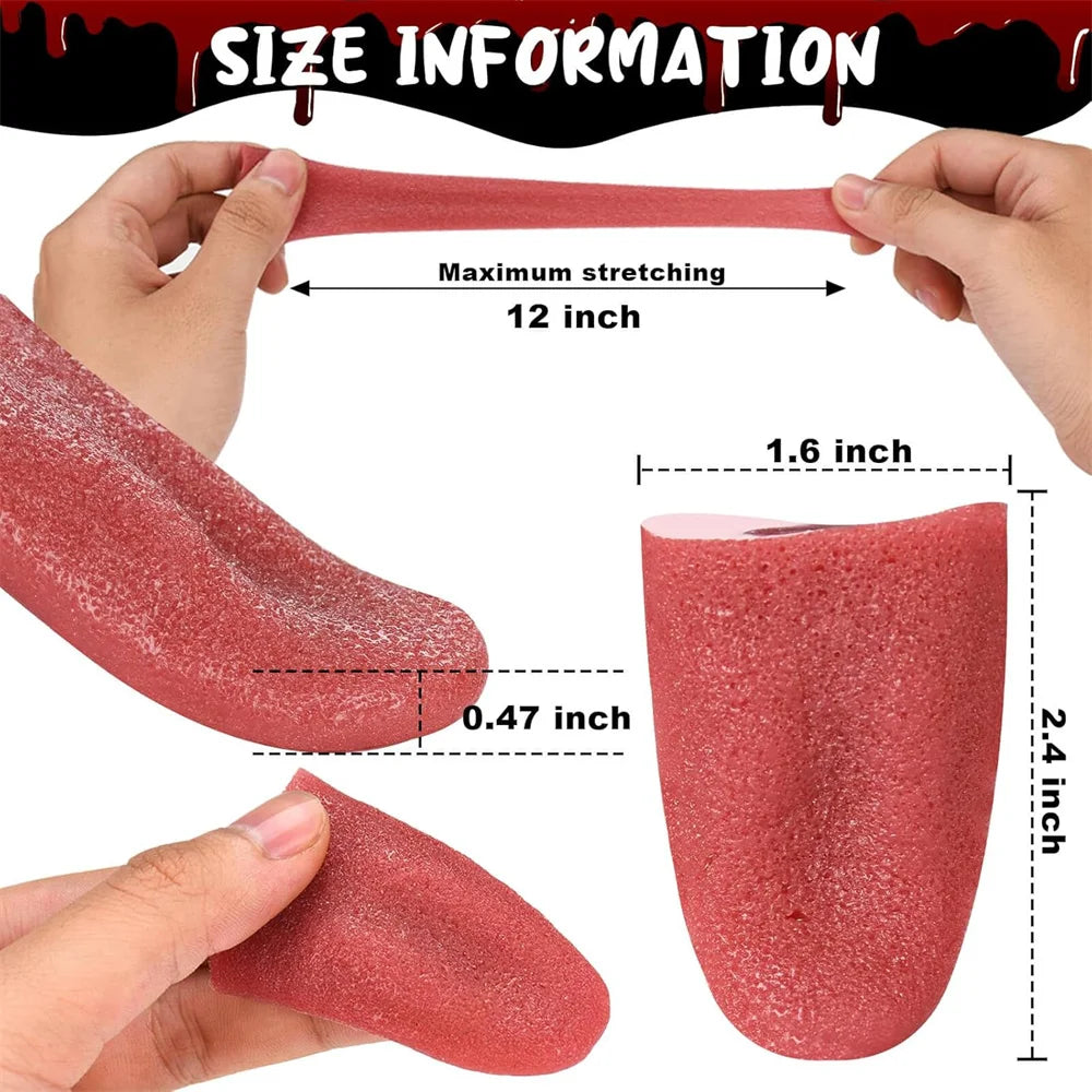 Halloween Fake Tongue Realistic Prop | Stretchable Horror Party Accessory lifestyle view