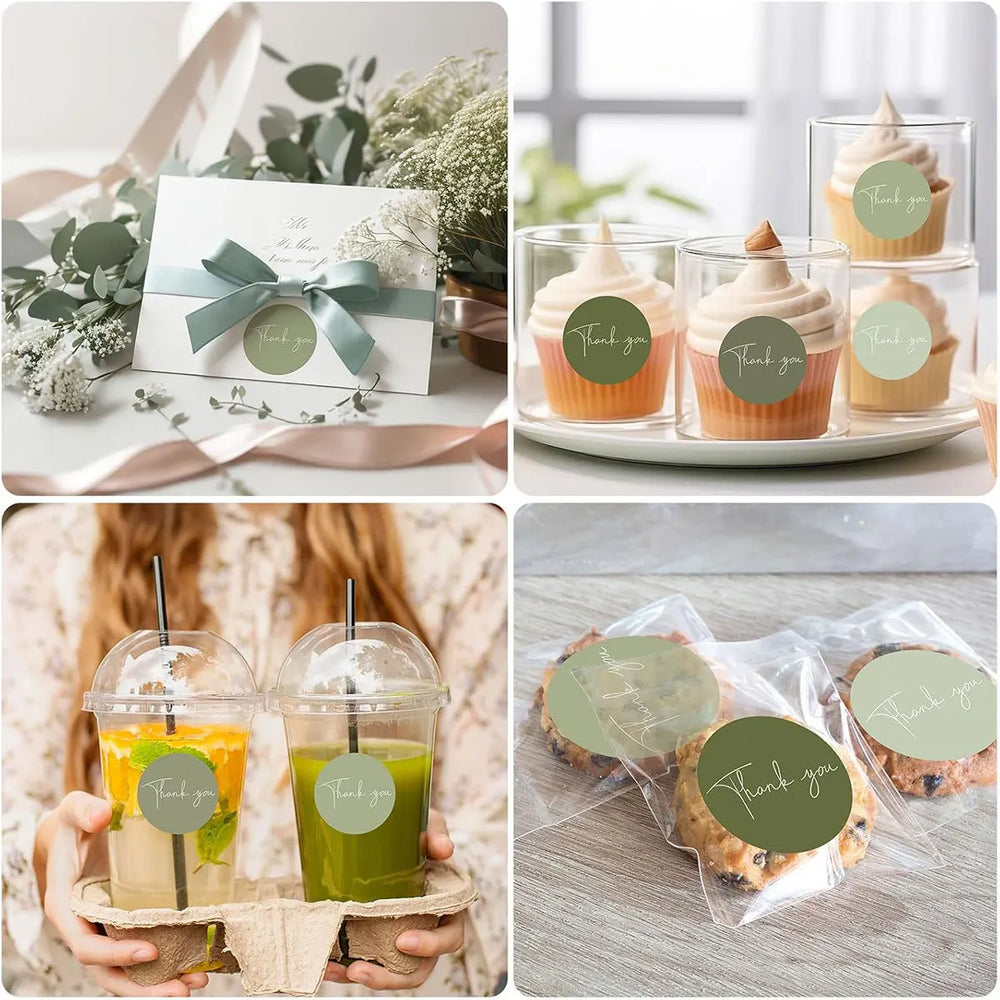 500pcs Round Thank You Stickers for Envelope Seal | Gift Packaging Labels for Party D alternate view