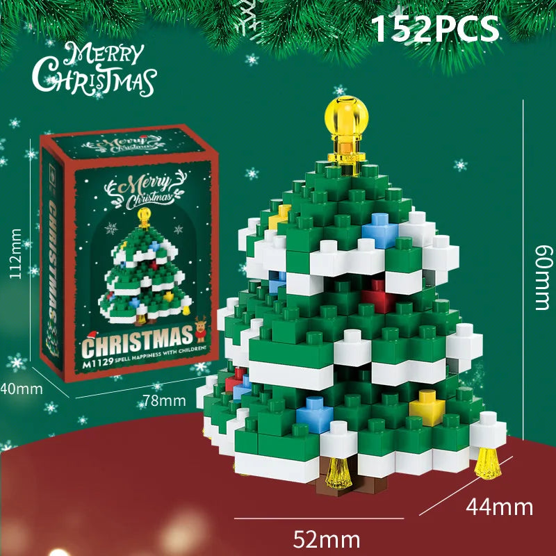 DIY Santa Reindeer Building Blocks | Christmas Domino Game Set additional angle