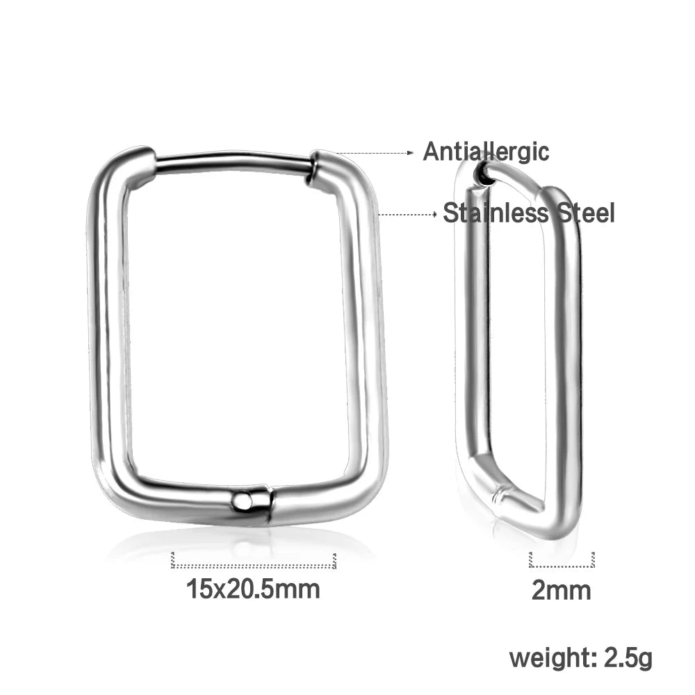 LUXUSTEEL U-Shaped and Geometric Hoop Earrings | Anti-Allergy Stainless Steel Earring lifestyle view