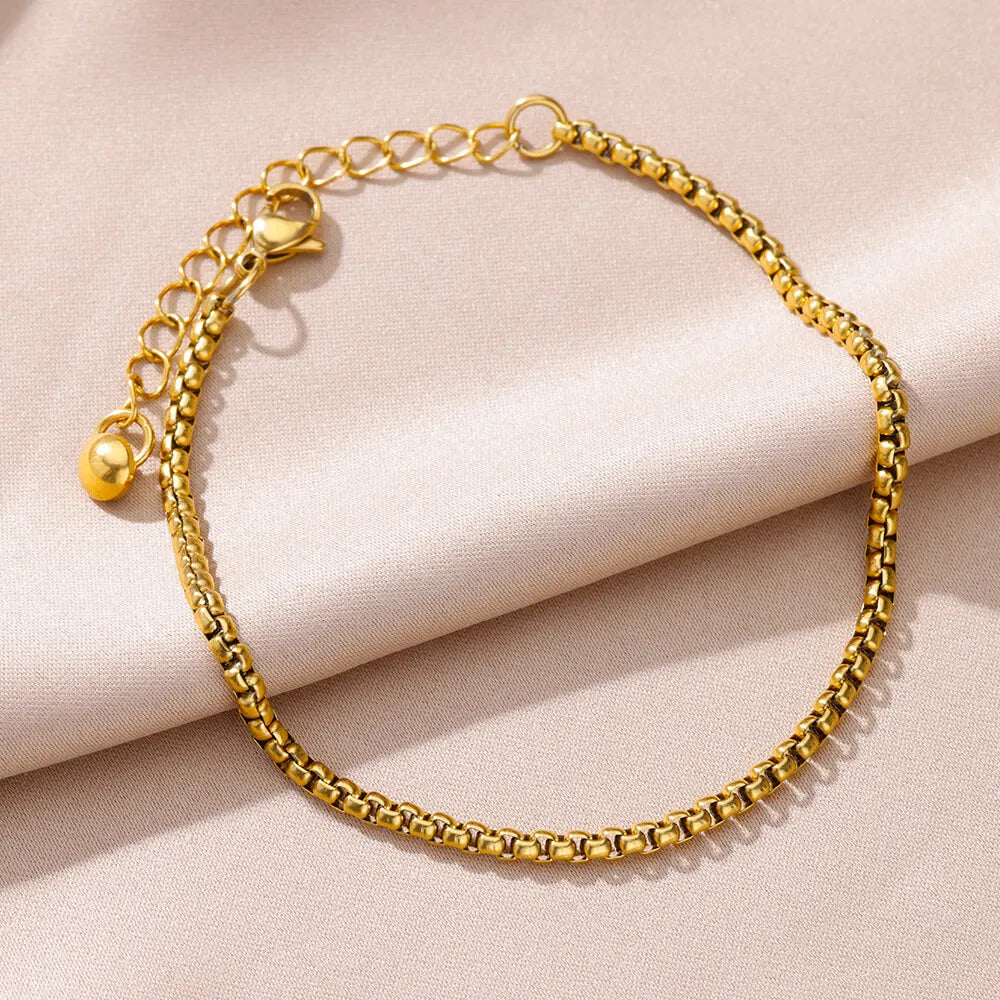 Anklets for Women Summer Beach Accessories Stainless Steel Imitation Pearl Chain An additional angle