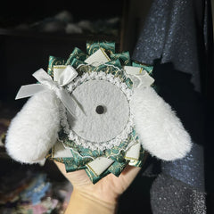 Cute Lolita Badge Base Tray with Cat Ear Handmade Badge Holders for Itabag Ornament Deco detail view