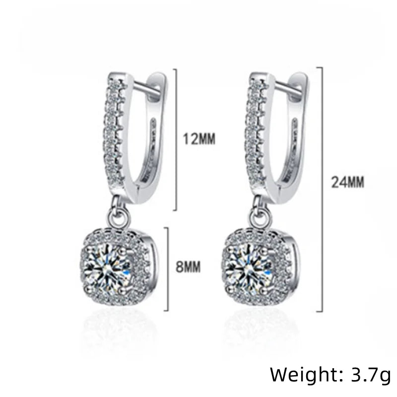 2CT Moissanite Huggie Hoop Earring for Women Lab Created Diamond 925 Sterling Silve additional angle
