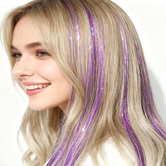 4 Pcs Hair Tinsel Clip Hair Tinsel Kit Glitter Fairy Tinsel Hair Extensions Colorful Heat Resistant Party Festival Accessories