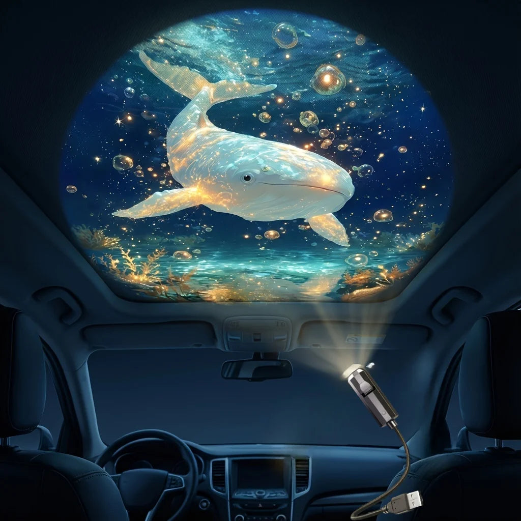 Ocean USB Projector Night Light | 8 Replaceable Lamp Sheets for Ambient Home Ceiling lifestyle view
