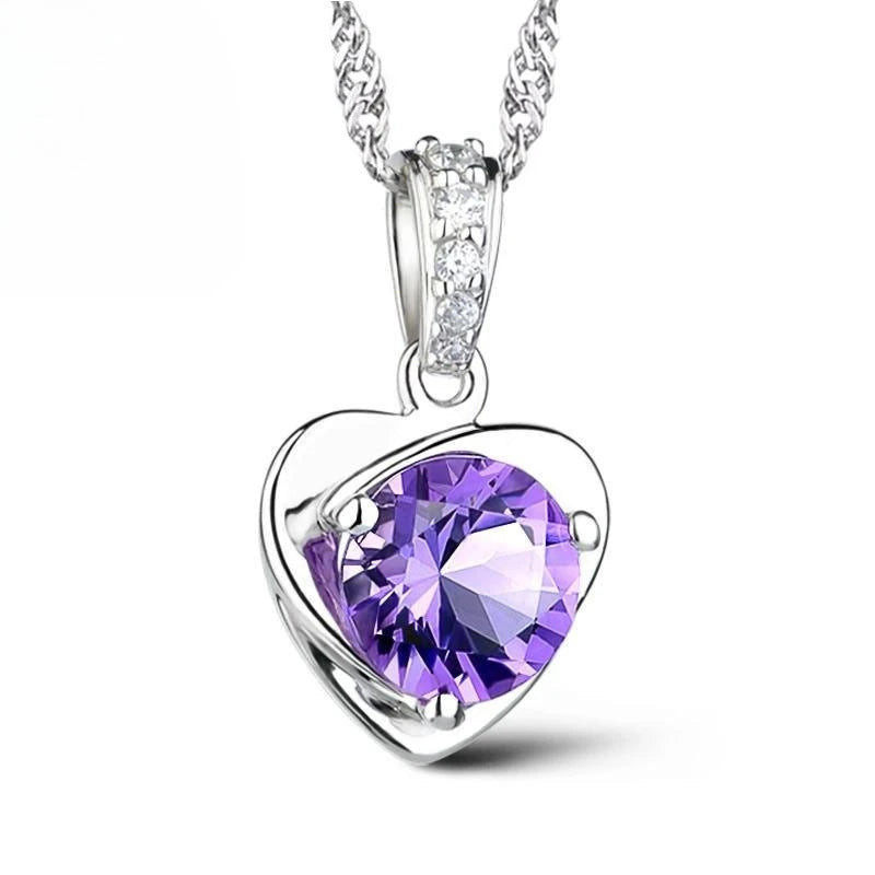 925 Silver Necklace Zircom for Women 18k Gold Plated Jewelry Pendant Birthday Party G alternate view