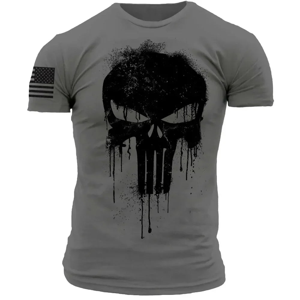 Retro American Flag T-Shirt | Casual Short Sleeve Pullover for Men additional angle