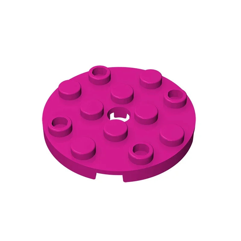 Gobricks GDS-841 Round Plate 4x4 with Hole | Compatible Building Block for DIY Creations
