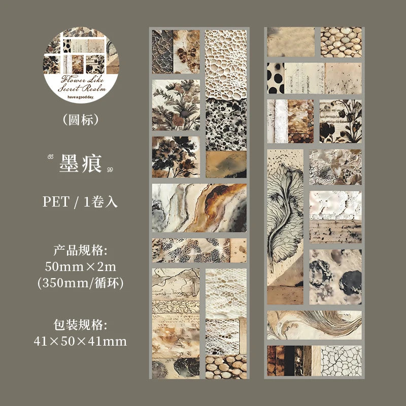 Vintage Floral Collage Tape Sticker | 5x200cm Decorative Masking Tape for Journaling alternate view