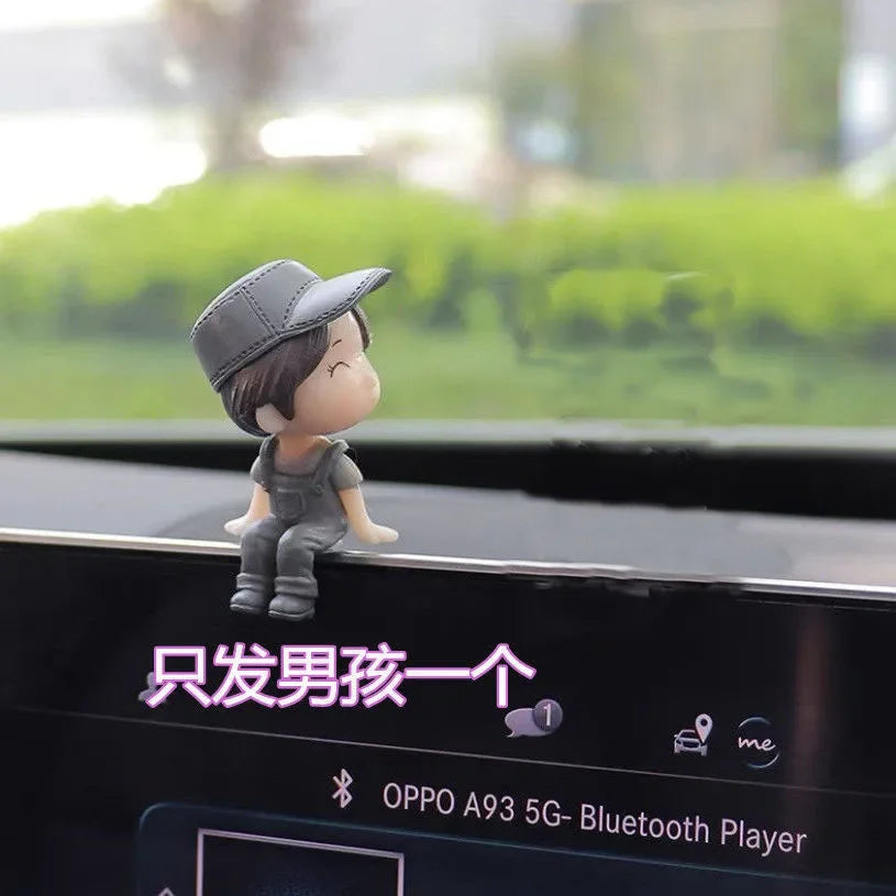 Cute Cartoon Couples Car Ornament Romantic Figurines Gifts additional angle