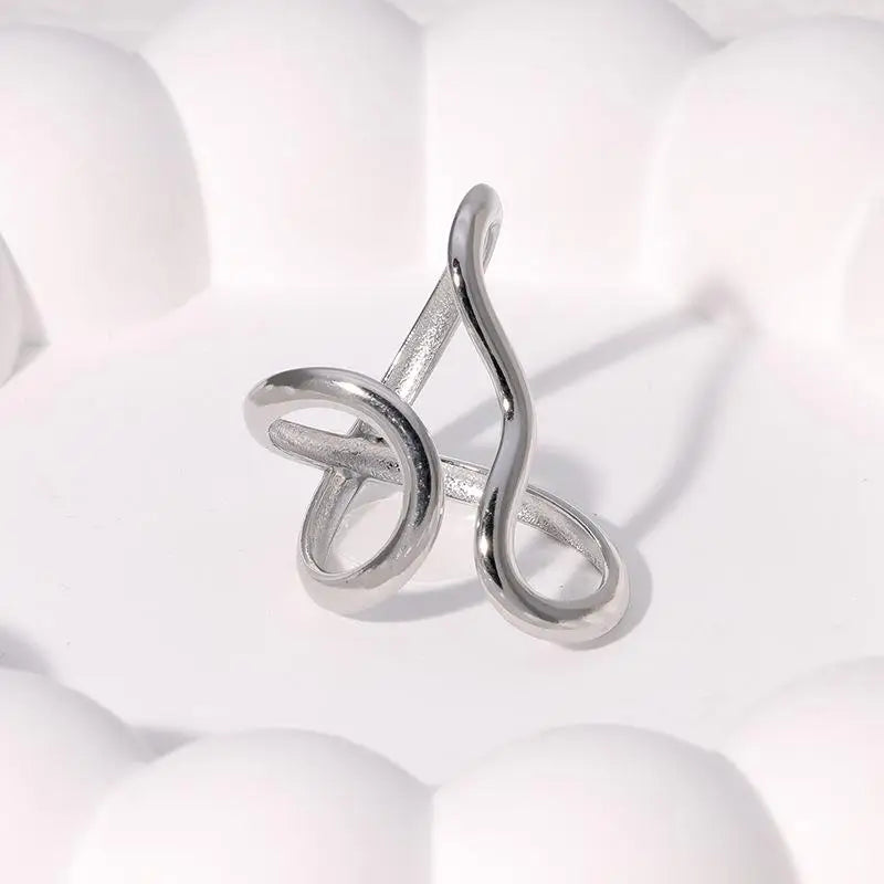 Fashion Stainless Steel Waterproof Open Ring Personality Charms PVD Real Gold 18K Pla lifestyle view