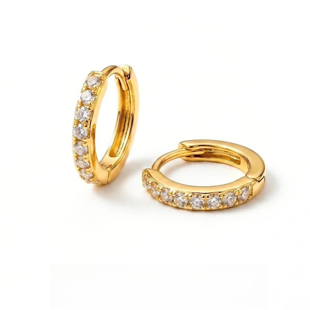 2/6PCS 316L Stainless Steel Minimalist Hoop Earrings Crystal Zirconia Small Cartilage alternate view