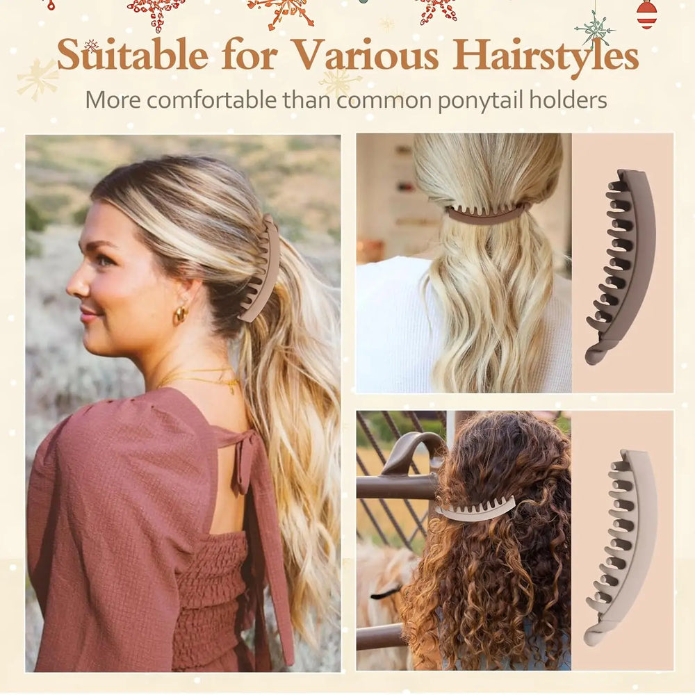 5 Pieces Banana Hair Clips for Women Strong Grip Non-Slip Hair Claws for Thick Hair 5 close-up view