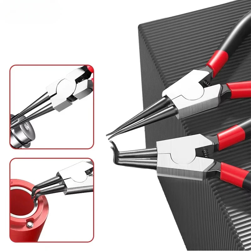 5-In Circlip Pliers | Dual-Purpose Retaining Ring Pliers for Internal and External Sna close-up view