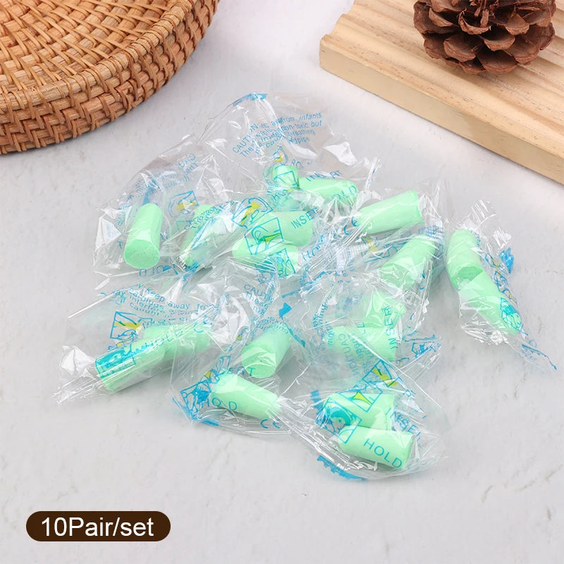 10 Pairs Sponge Earplugs | Noise-Isolating Sleep & Work Earplug Set close-up view