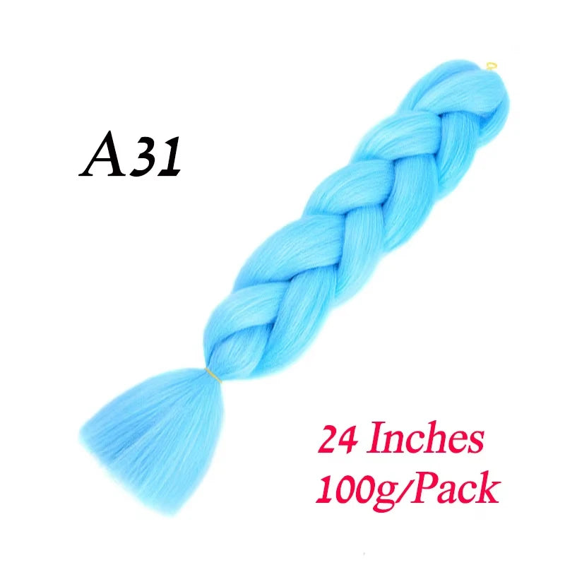 Lihui Pre Stretched Jumbo Braid Hair Extensions 24 inch | Kanekalon Synthetic Hair for A detail view