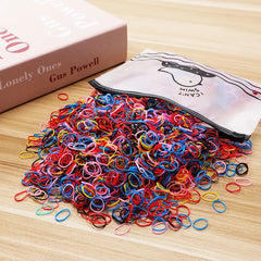 500/1000/2000pcs Girls Colourful Disposable Rubber Band Hair Ties Headband Children Po close-up view