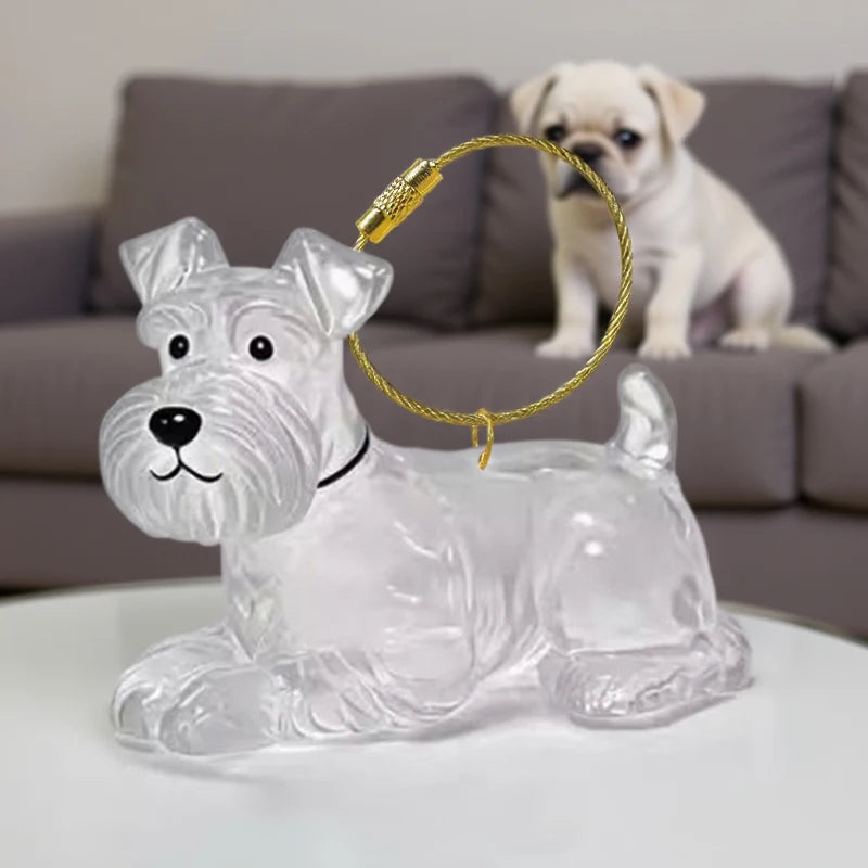 Pet's Dog Fur Container Clear Puppy Hair Memorial Keepsake Capsule DIY Pendant Keycha alternate view