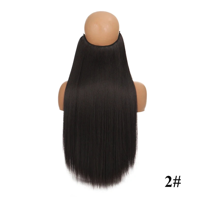 Fish line hair extension piece | 40cm 50cm 60cm straight and curly daily wear for wom lifestyle view