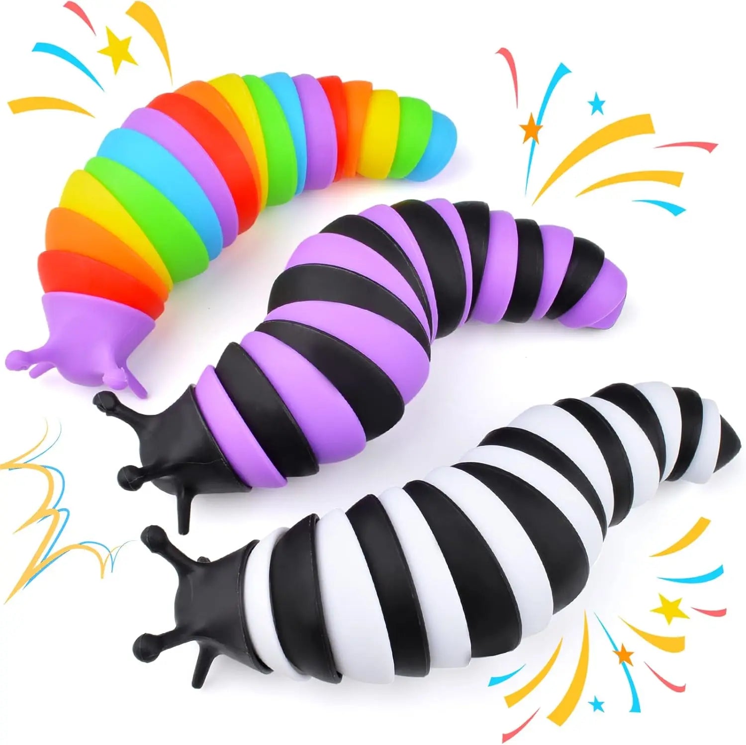 Slug Fidget Sensory Toys for Autistic Children Toddler Airplane Car Travel Essential Toys for Christ