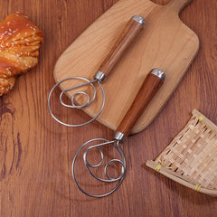Danish Dough Whisk | Stainless Steel Mixing Rod for Baking close-up view