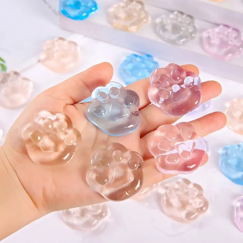 Taba Squishy Bow Cat Paw Fidget Toys | Cute Pink Cat Foot Slow Rebound Toy alternate view