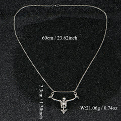 A Fashionable and Creative New Halloween Punk Style Skull Necklace Halloween Gift alternate view