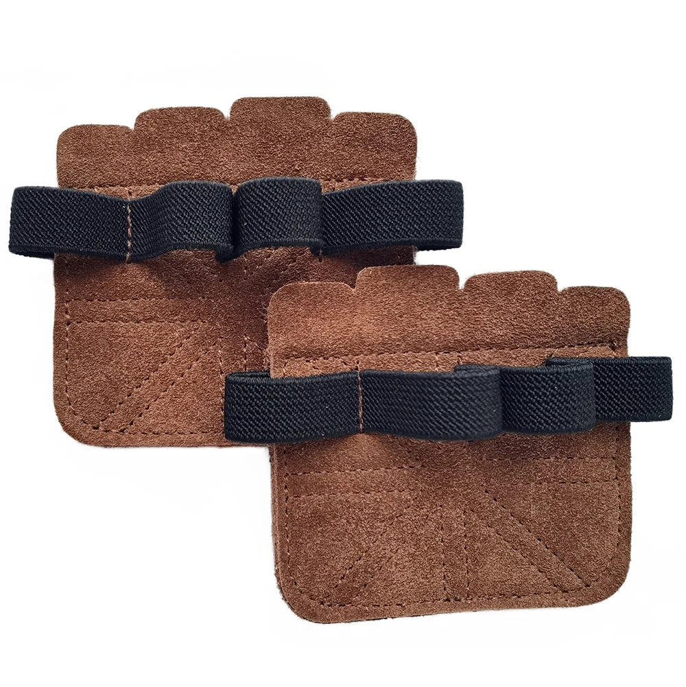 CRUXELL Cowhide Weightlifting Gloves | Four-Finger Palm Protection for Gym additional angle