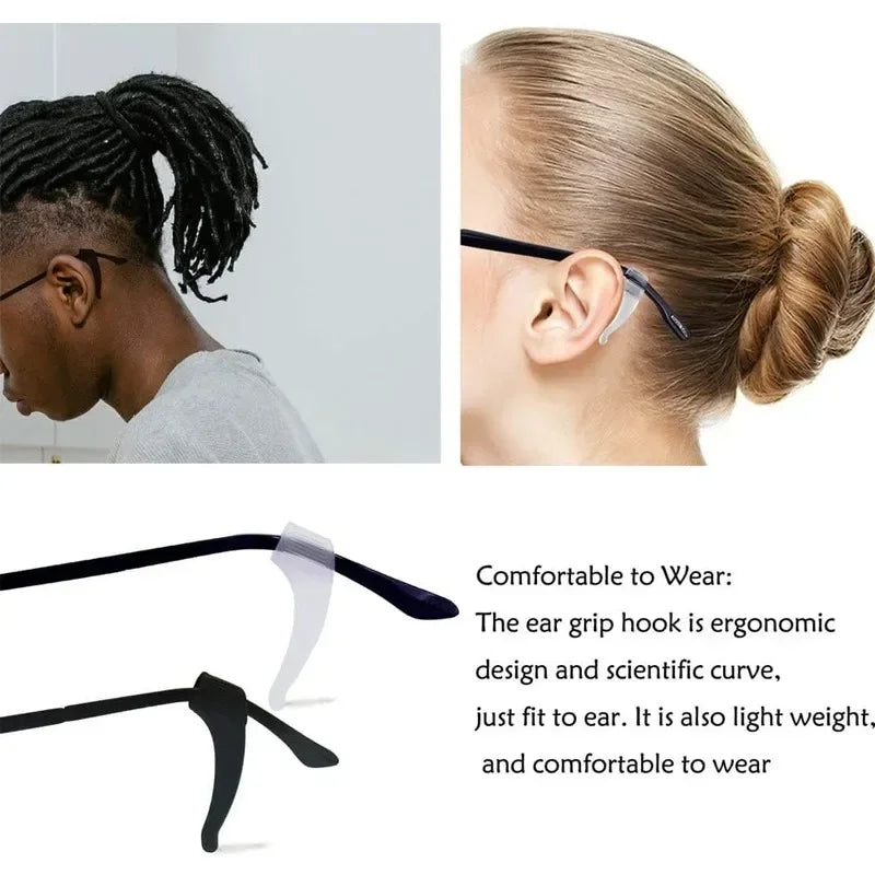 2/40pcs Silicone Ear Hook Anti-slip Glasses Leg Ear Sleeve Bracket Fastener Sunglasses close-up view