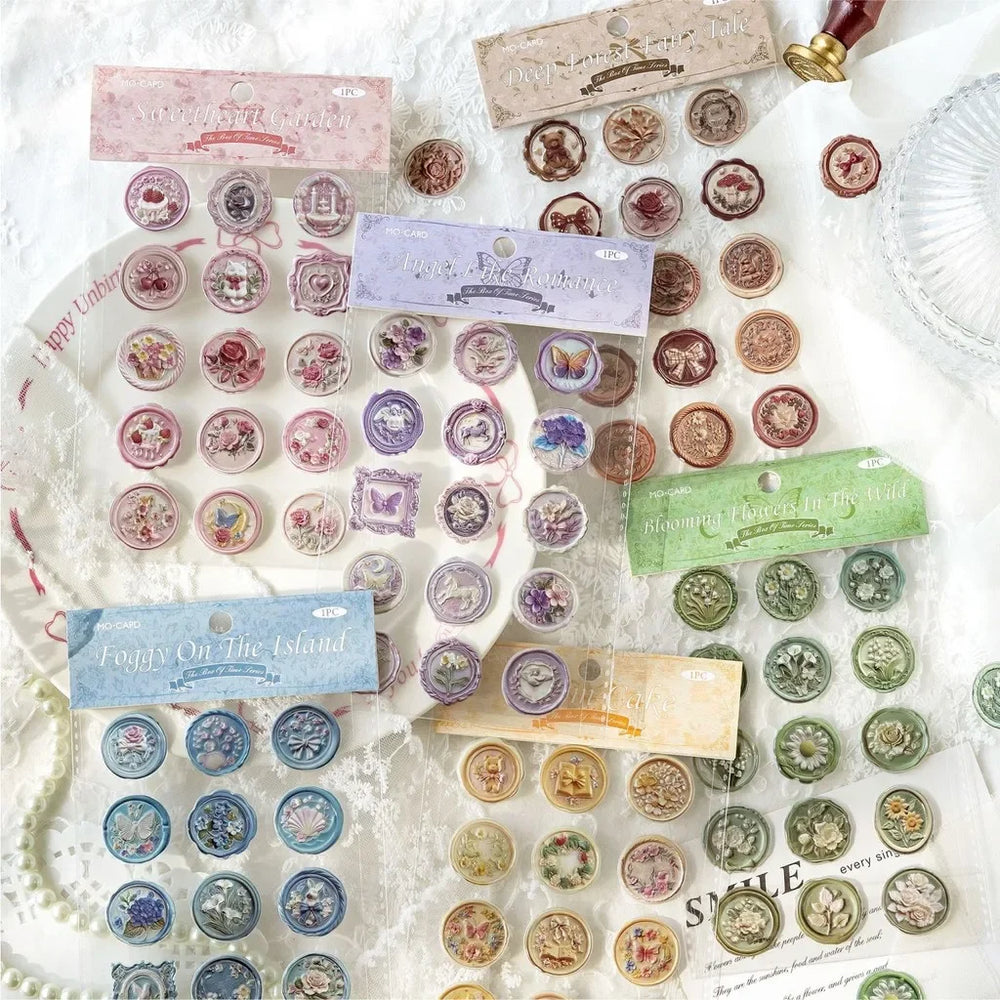 Wax Seal Stickers 3D Self Adhesive | Creative Stationery Decor close-up view