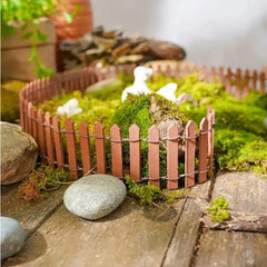 1PC Mini Wooden Fence Miniature Fence For Fairy Garden Micro Landscape Flower Pots Acc close-up view