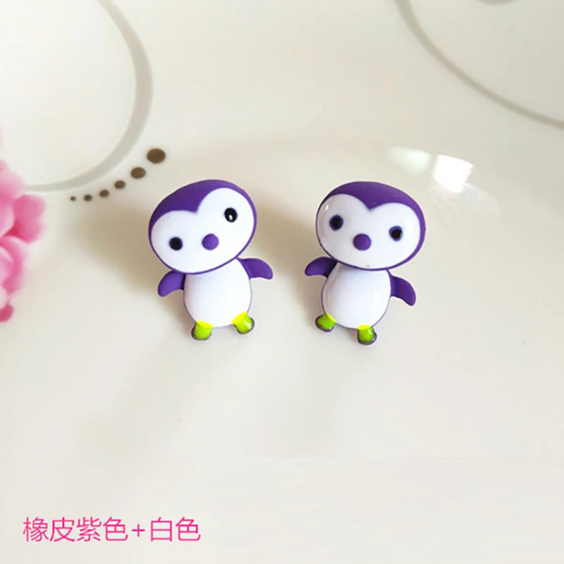 New Fashion Cute Animal Female Creative Handmade Earrings Polymer Clay Dinosaur Dog Cat detail view