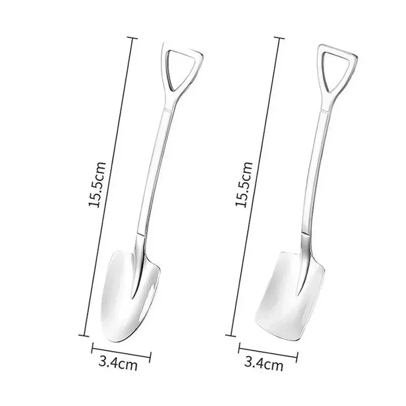 Stainless Steel Dessert Spoon Set | Shaped Spade Scoop for Ice Cream and Fruit lifestyle view