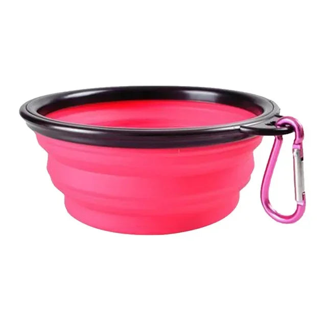 Collapsible Pet Silicone Dog Bowl | Portable Travel Food and Water Bowl with Carabi additional angle