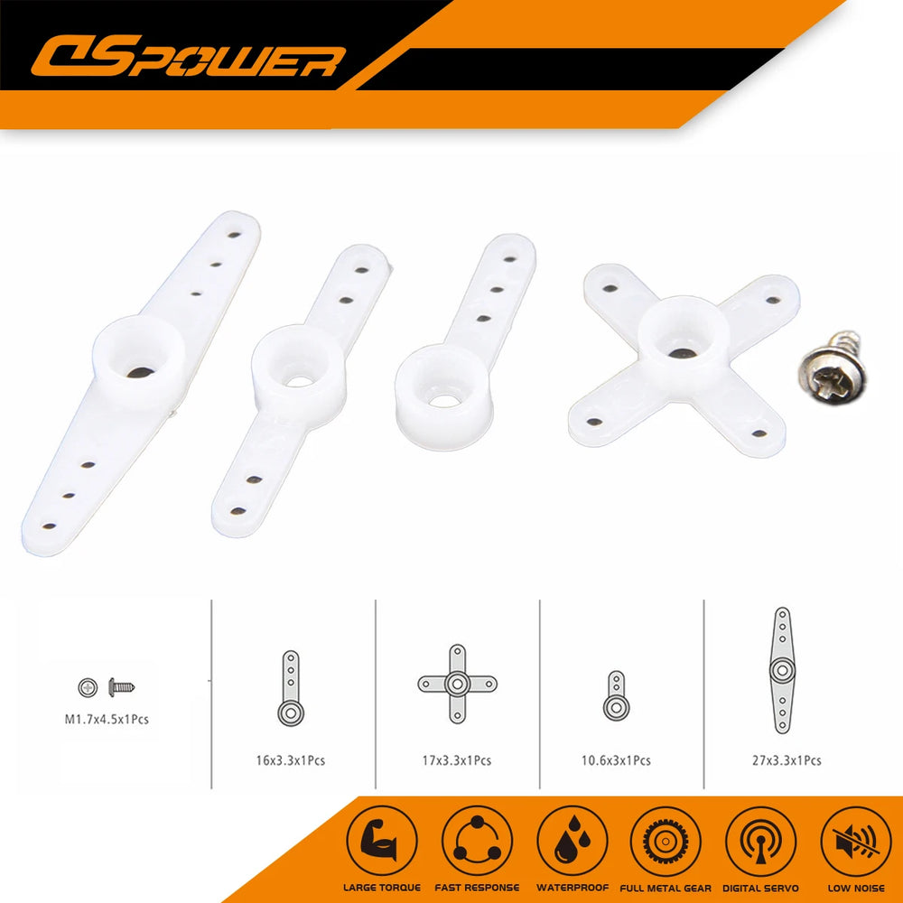 Servo Arm Set 25T 28T Double Head Round Steering Gear for RC Helicopter additional angle