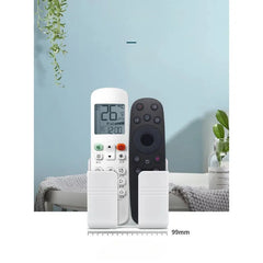 White Wall Mount Phone Holder with Lazy Desk Pad Remote Control Storage Box Punch Free C detail view