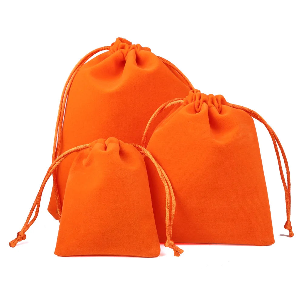 10pcs Drawstring Velvet Jewelry Gift Bags | Soft Plush Multi-Color Pouches for Wedding C detail view