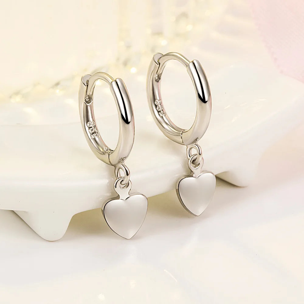 High Quality 925 Silver Heart Ring Earrings For Women Luxury Designer Jewelry Novelti alternate view