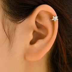Exquisite Zircon Flower Ear Clip for Women Girls Luxury Shiny Crystal Non Piercing Ear Bone Clip Ear