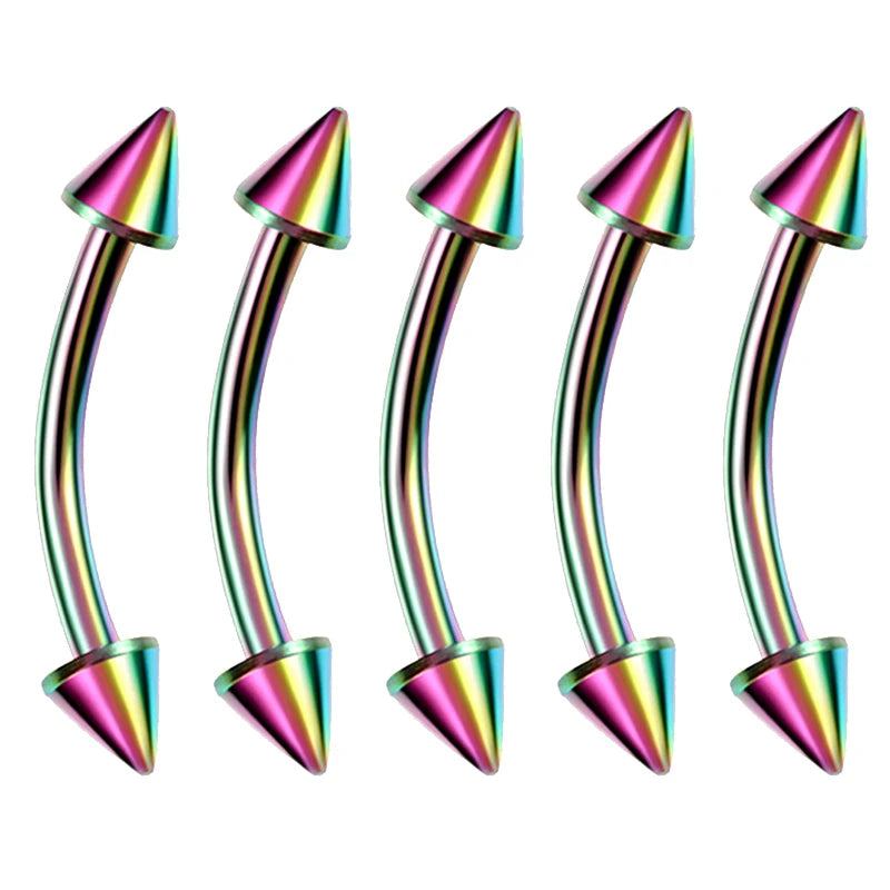 1/5Pcs Eyebrow Lip Piercing Banana Shape Lip Ring Stainless Steel Curved Barbell St additional angle